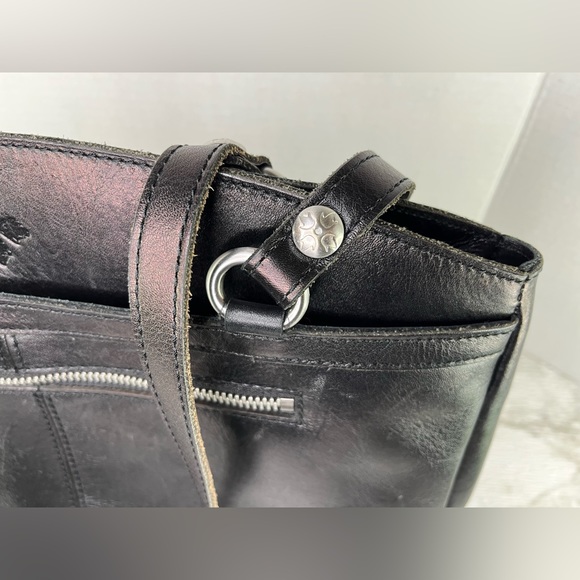 Patricia Nash Heritage Leather Poppy Tote Bag BLACK Shoulder Handbag Purse - Picture 4 of 13